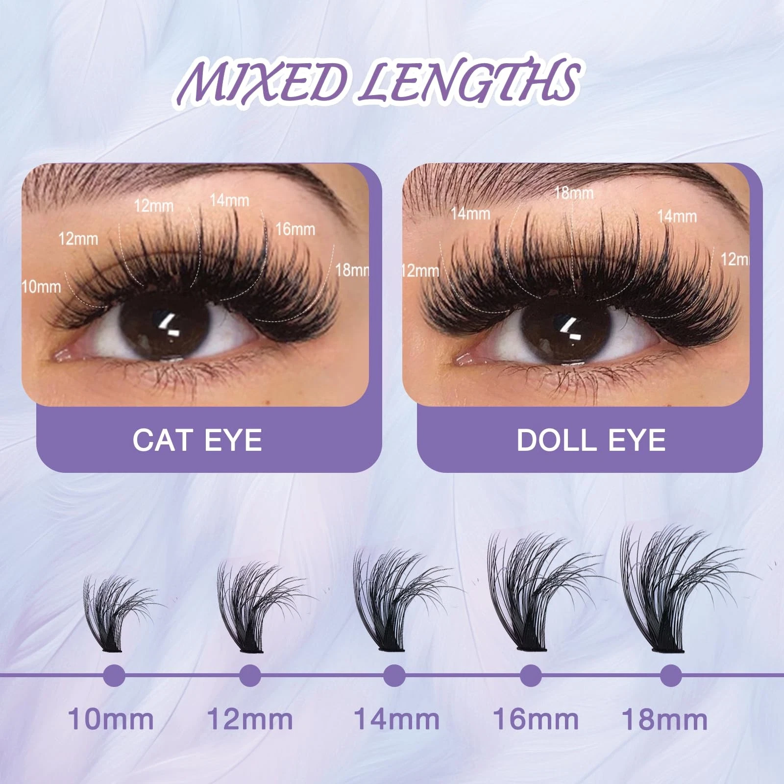 proamate Cluster Lashes Individual 1 count (Pack of 1), Black - product detail image 4