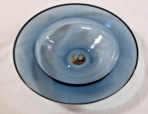 JAL, Japan Airlines, Crystal Bowl 8" Vintage