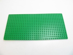1990 LEGO Green Baseplate 16 x 32 w/River and 6071 Dots Pttn#3857pb02 IMPERFECT!
