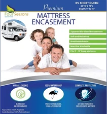RV Short Queen Mattress Protector 60"x75", White 