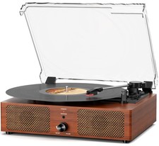 Vinyl Record Player Bluetooth Turntable with Built-in Speakers and USB Orange