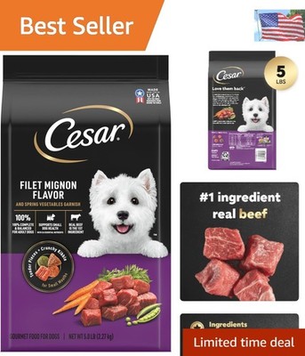5 lb Small Breed Dog Food with Real Beef & Vegetables for Healthy Digestion