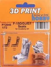SPHP72045P 1:72 Special Hobby F-15D F-15DJ F-15E F-15I Eagle Seat Set (ACA kit)