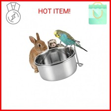 SPOT Stainless Steel Mini Coop Cup with Wire Hooks   10 oz Small Pet Food  Wate