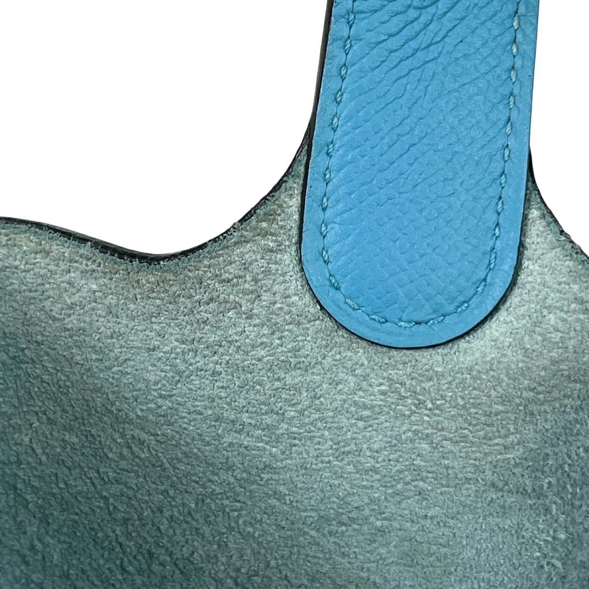 HERMES Picotin Lock PM Tracery Mini Bag Handbag Vau Epsom Blue Noir Y Ladies Us image 10