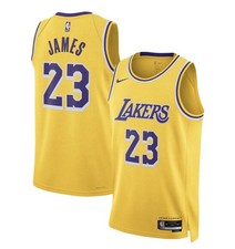 Nike LeBron James Los Angeles Lakers Men’s Swingman Jersey Icon Edition Gold, L