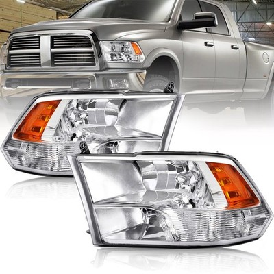 Pair Headlights For 2009-2018 Dodge Ram 1500 2500 3500 Quad Headlamps Left&Right