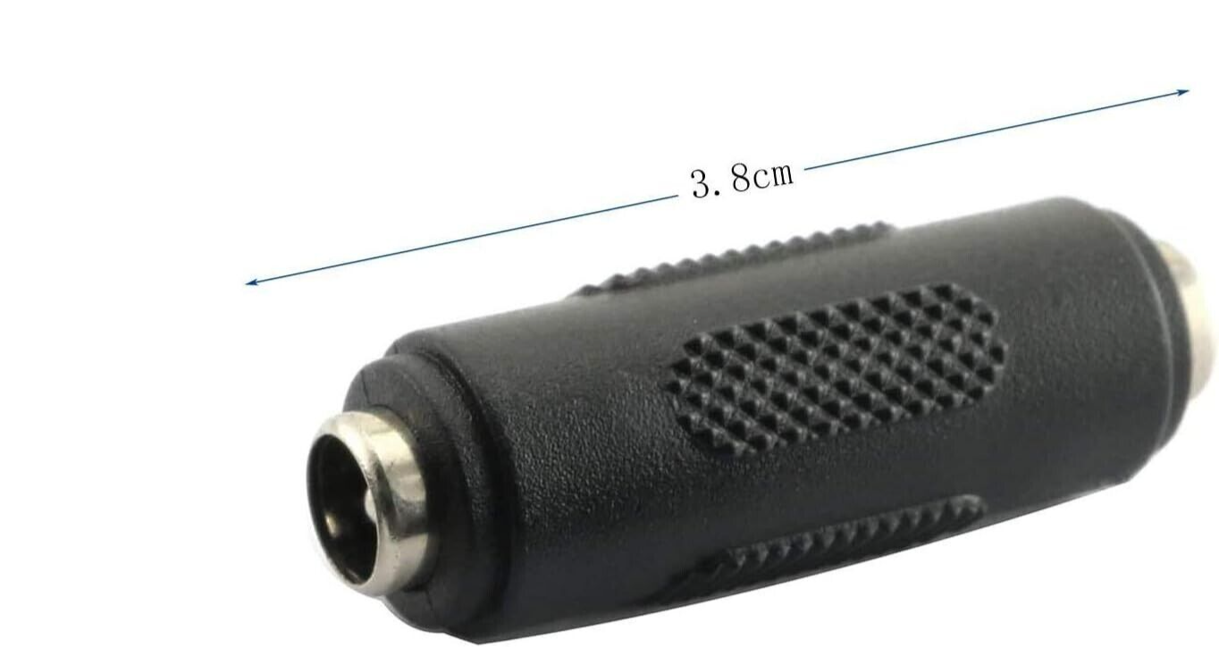 5.5mm x 2.1mm DC Power Female to Female Join Connector Jack Socket Plug ...