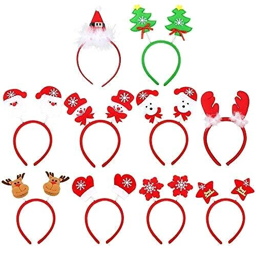 Cerchietti Natalizi Per Donna, Con Perline, A Forma Di Albero Di Natale Con Cristalli Gioiello A Forma Di Stella Con Ampio Nodo Accessori Per~p118223361