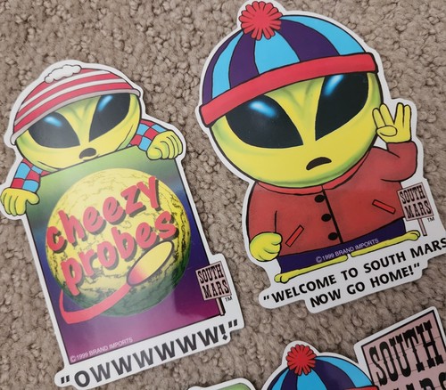 RARE 1999 Brand Imports Set of 4 Vintage South Mars Alien South Park Stickers - Picture 4 of 5
