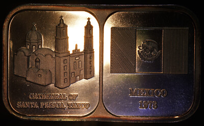 1978 Mexico Rosario Cathedral Santa Prisca Taxco 1oz 999 FINE