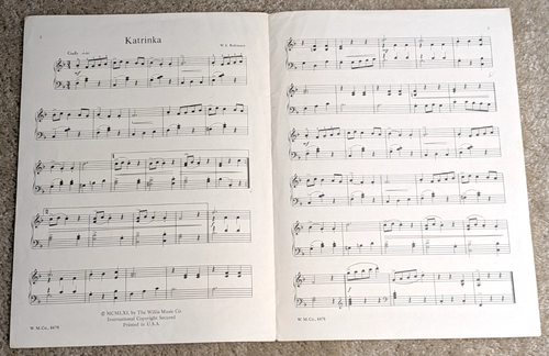 Katrinka Piano Solo SHEET MUSIC W. E. Robinson (1961) Willis Music Co Cincinnati - Picture 2 of 3