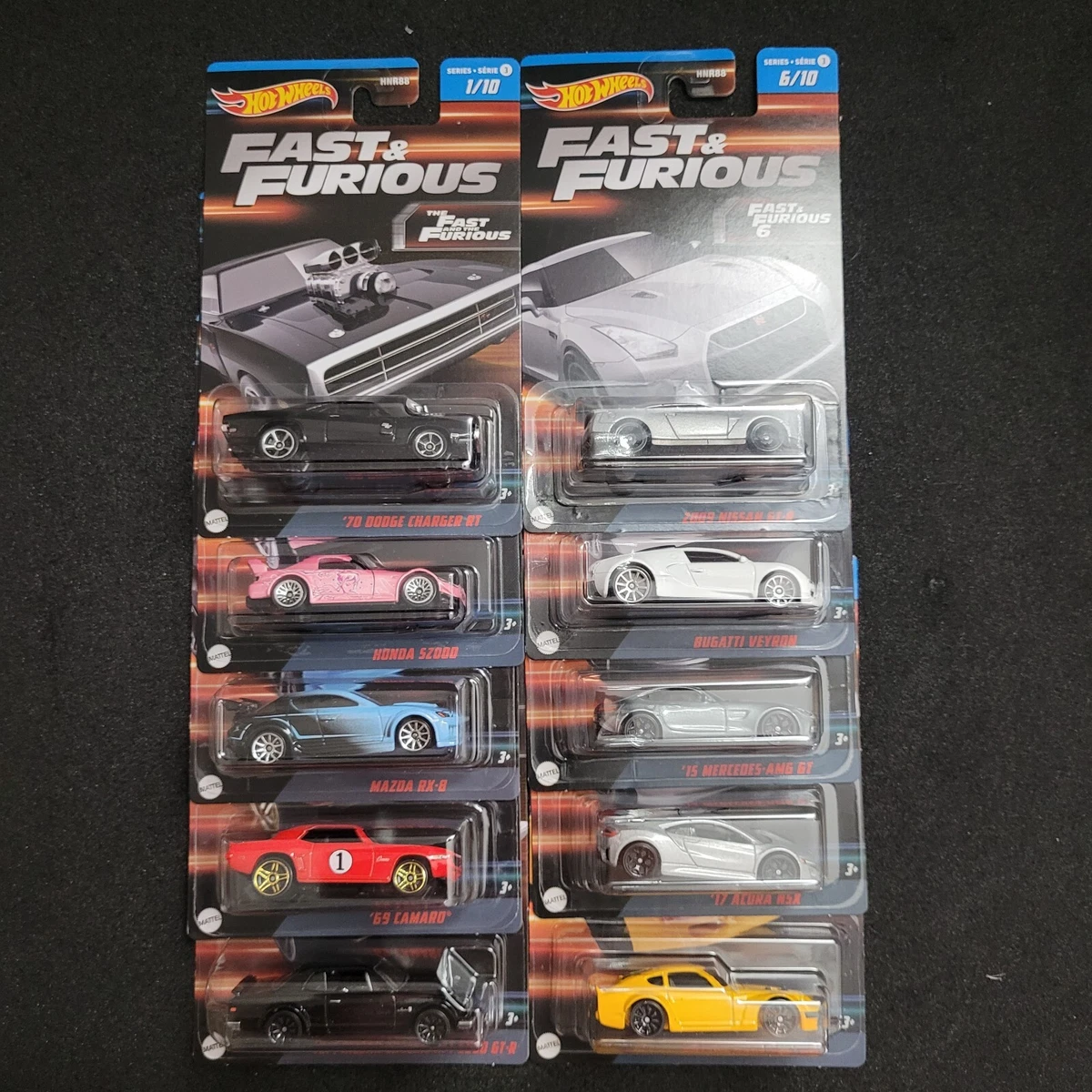 Fast & Furious 2023 5 piece Set B Diecast Model Cars by Hot Wheels 