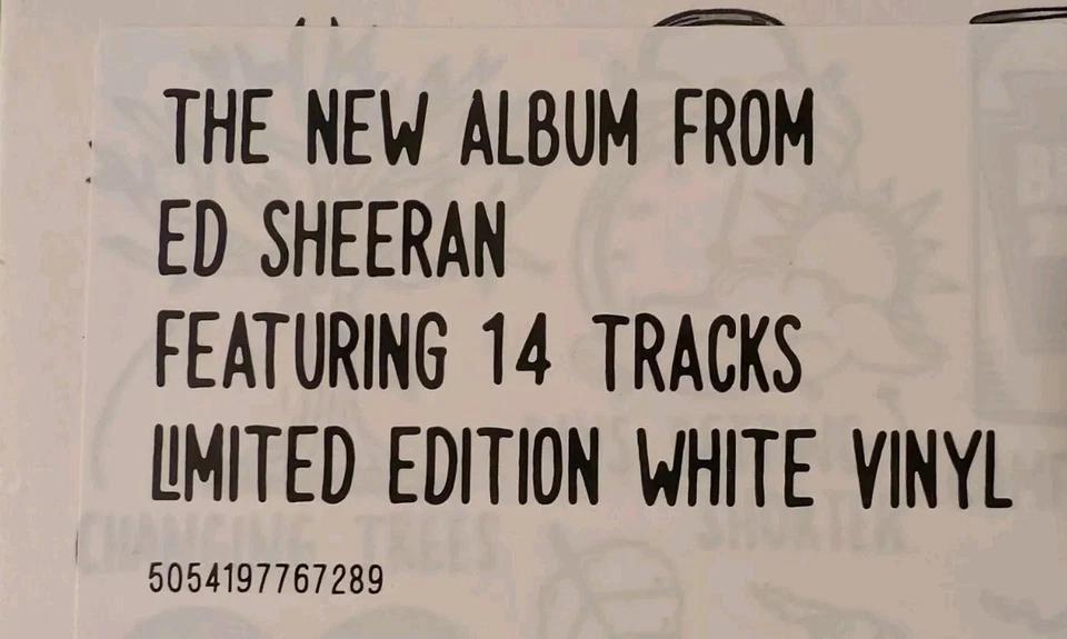 Ed Sheeran Autumn Variations 2023 LP New Limited Edition White Vinyl - Image 3 of 3