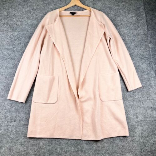J Crew Juliette Collarless Sweater Blazer Size M Blush Pink Open Front Cardigan