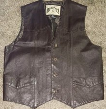 NWOT Vintage MO BETTA Mens Button Up Brown Leather Vest Sz Large
