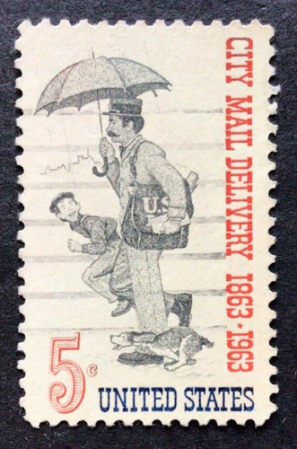 USA STAMP SG1220 CITY MAIL DELIVERY, ISSUED 1963, G/U - Picture 2 of 3