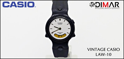 Vintage Casio LAW-10 QW.362 Uhr 1994, WR 50M, Quarz, Resina Armband
