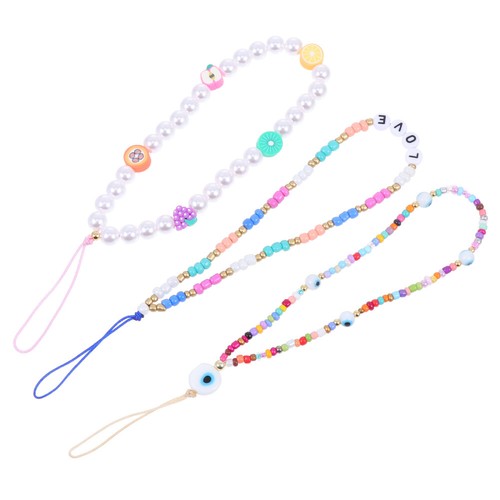 3 Pcs Mobile Phone Rope Hanger Beaded Lanyard Smartphone Hanging Ropes - 第 3/12 張圖片