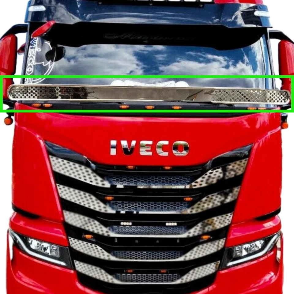 Aplicación de parrilla de disco frontal IVECO S-WAY acero inoxidable soporte de piedra Foto 3 de 4