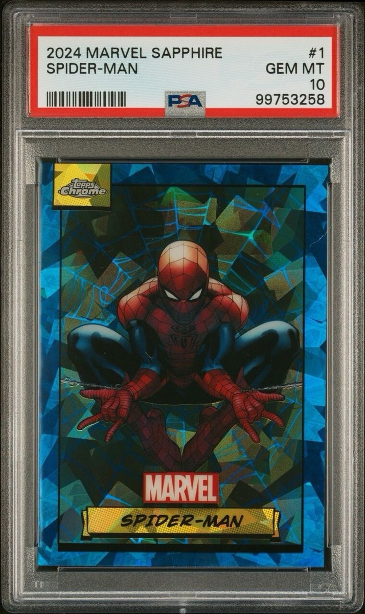 2024 Topps Chrome Marvel Sapphire Spider-Man #1 - PSA 10 GEM