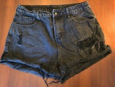 Windsor Black Distressed Denim Jean Shorts Size Medium
