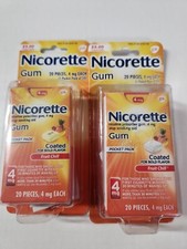 2 Nicorette Gum Fruit Chill 4MG 20x2 40 Pieces Pk Exp 6/2025  5/2027