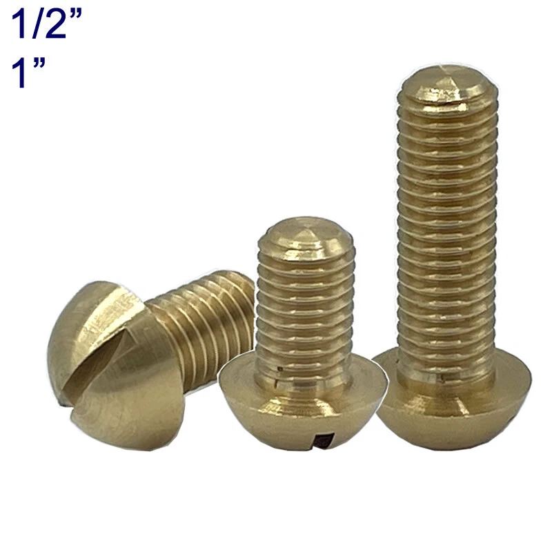 GENERIC 5/16" BSF Brass Slotted Round Head Screws - Various Lengths - UK Manufacturer