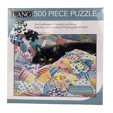 Grandma's Quilt Jigsaw Puzzle 500 Pcs Cats in the Country Lang 24 x 18" SEALED