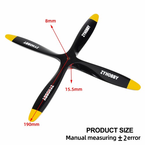 Hélice de 4 hojas 13/14/15*6/16*8/17/18*10 pulgadas haya madera CW para avión de gas de radiocontrol - Imagen 9 de 18