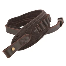 Leather Suede Rifle Soft Padded Strap Hunting Shotgun Ammo Sling for.308.22 12GA