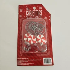 The Christmas Shoppe Peppermint Candy Metal Ornament Hooks - 8 Pieces