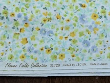 1Yd x 43"100%cotton LECIEN/JAPAN "Flower Fields" Collection #31728 IVORY BTY NEW