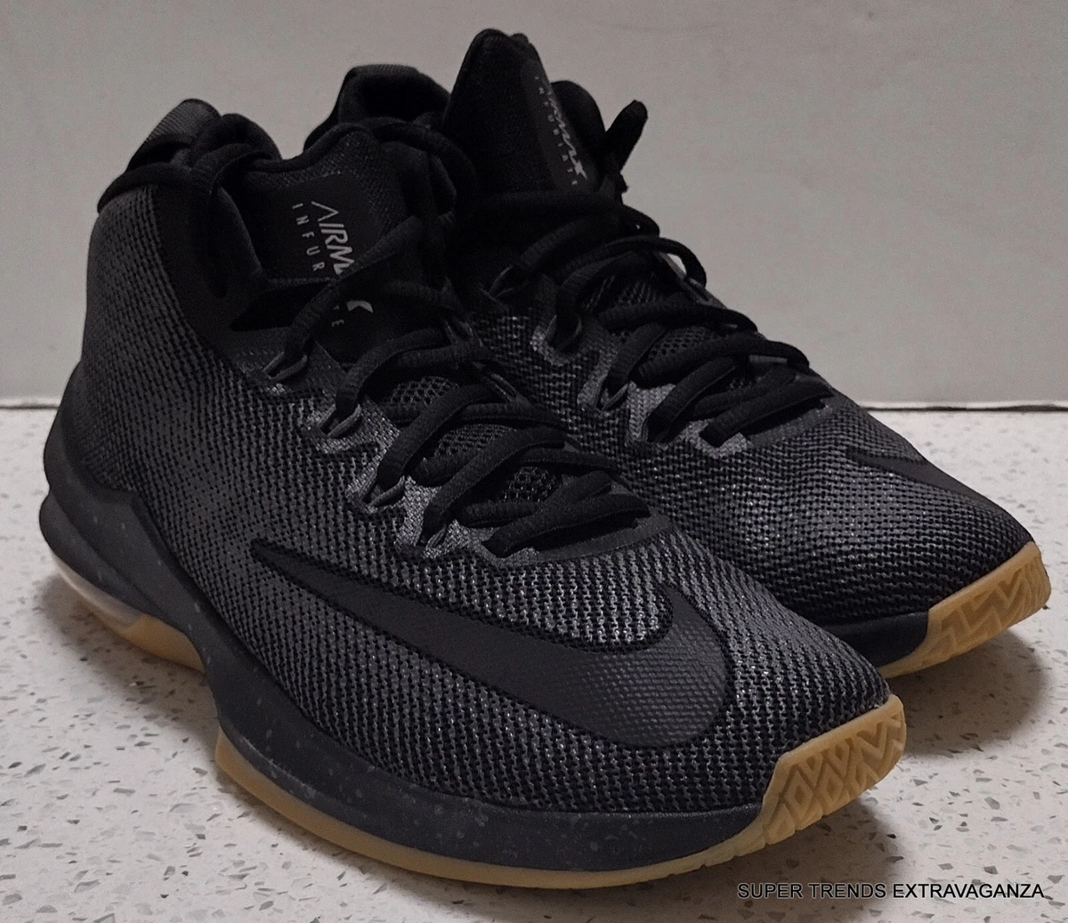 Nike men's air max infuriate mid sales premium basketball shoes