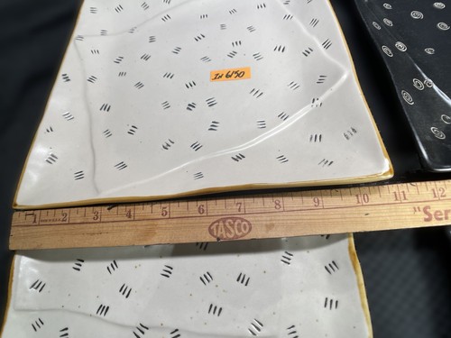 Baum Bros Style Eyes Retro Plate Collection 2pc Dinner & 2pc Sushi Plates IN6150 - Picture 6 of 12
