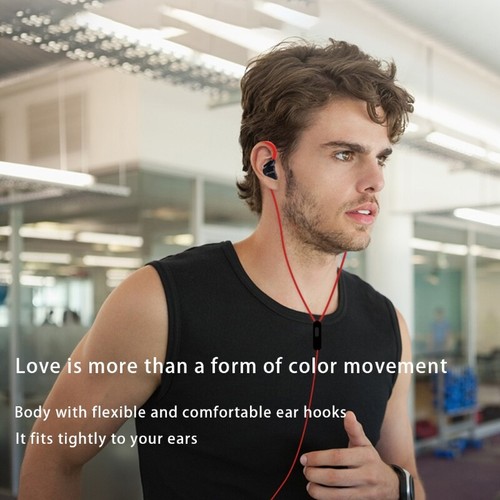 Sports Headphones Wired Earbuds with Microphone in Ear Hook Earphones Sweatproof - Picture 7 of 11