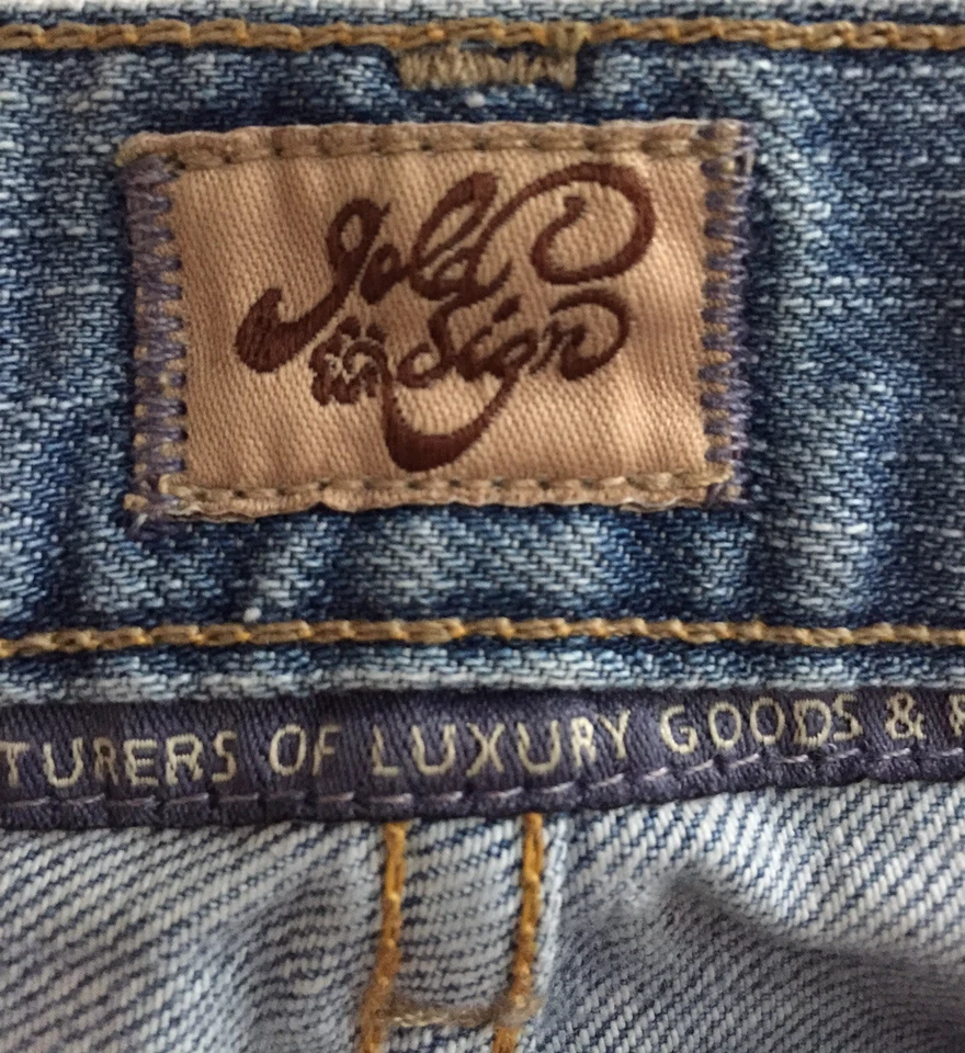 Pantalones de mezclilla Gold Sign Envy para mujer talla 25 desgastados pierna recta lavado medio Foto 2 de 4