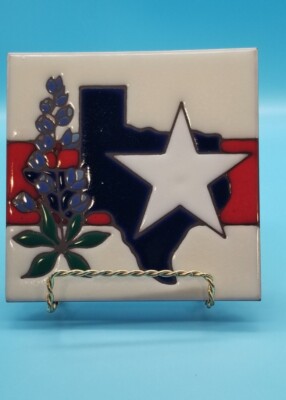 Masterworks Handcrafted Art Tiles TEXAS Lone Star State Trivet 6"x6" | eBay