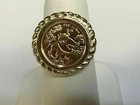 CHINESE PANDA BEAR COIN Vintage Men's Ring, 14K Yellow Gold Finish 925 Silver
