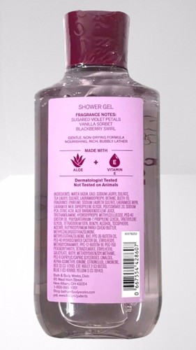 3* BATH & BODY WORKS CANDIED VIOLET SORBET BODY WASH SHOWER GEL 10 OZ LARGE NEW - Picture 4 of 4