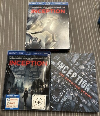Inception (Blu-ray+DVD+Digital) Best Buy OOP Lenticular Slipcover Script 3-Disc