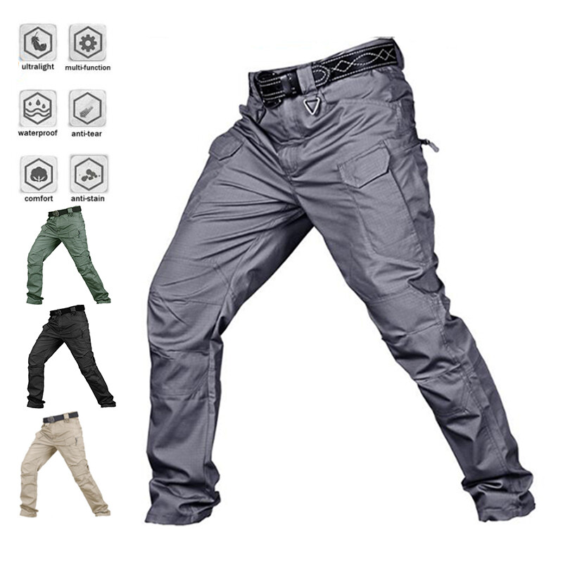 Men's Tactical Waterproof Cargo Pants for Work Hiking Outdoor Combat