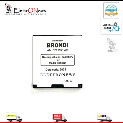 Batteria per Brondi Amico Mio 4G BBT387 1200mAh Amico mio 4g Nuova W16