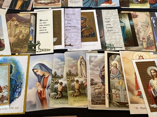 VTG LOT Holy Prayer Mass Card Jesus Mary Saints Child Infant Of Prague Catholic - Picture 9 of 24