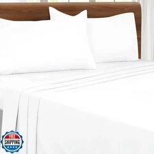 MALLONI HOME Queen Sheet Set - Double Brushed Microfiber Bedding Set Queen, 4