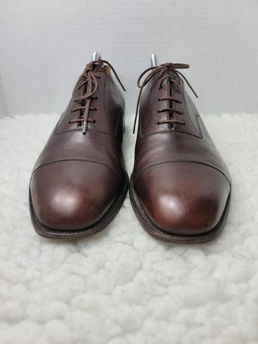 J.M. Weston Richelieu Men's Size 10 Oxford Brown Leather 300 Cap Toe Lace Shoes - Picture 3 of 12
