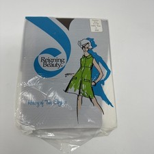 VTG 1960s Reigning Beauty Hosiery Panty Hose Coffee Time 1/4 Mesh Stockings 10