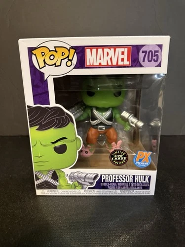 FUNKO POP ! PROFESSOR HULK 705 GLOW CHASE PX PREVIEWS MARVEL Z01