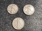 90% Silver Walking Liberty Half Dollar 50c Coins (Lot of 3) 1946, 1946D, 1946S
