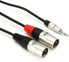 Hosa HMX-006Y REAN 3.5 mm TRS to Dual XLR3M Pro Stereo Breakout Cable, 6 Feet